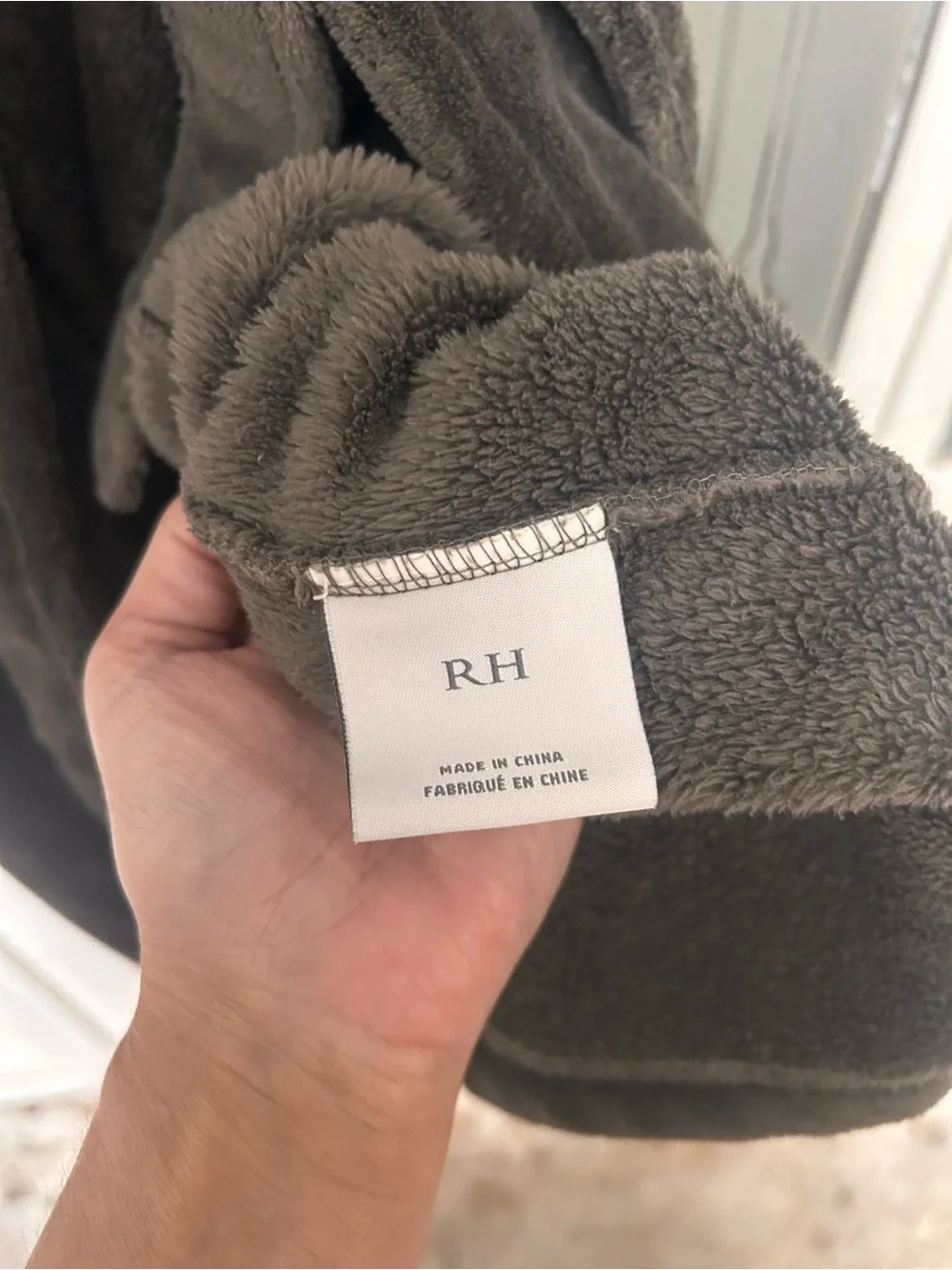 Restoration hardware men’s Plush Long Belted Robe Coat - grey XL